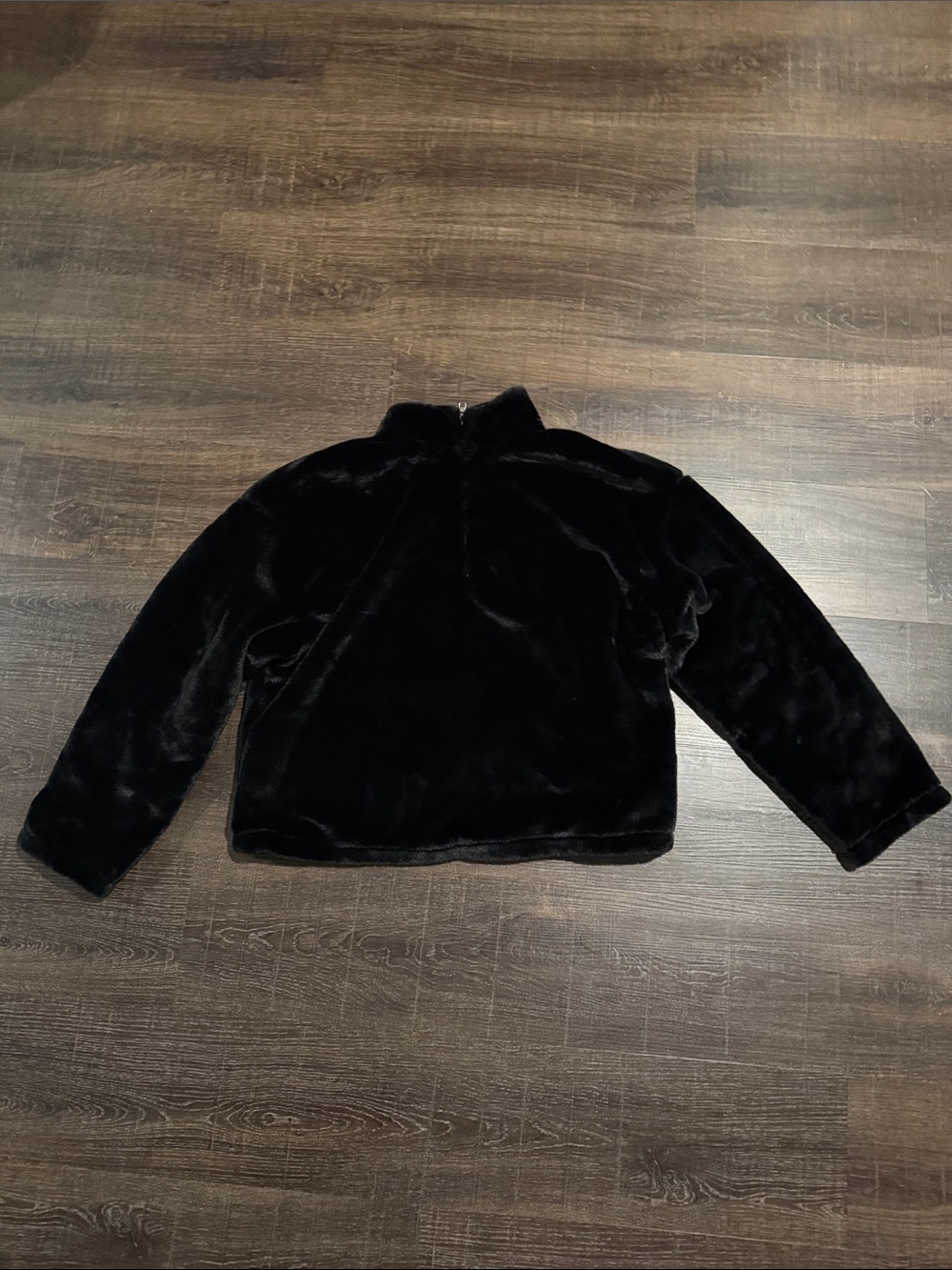 Black Faux Fur Cropped Jacket - Women's Cozy Outerwear